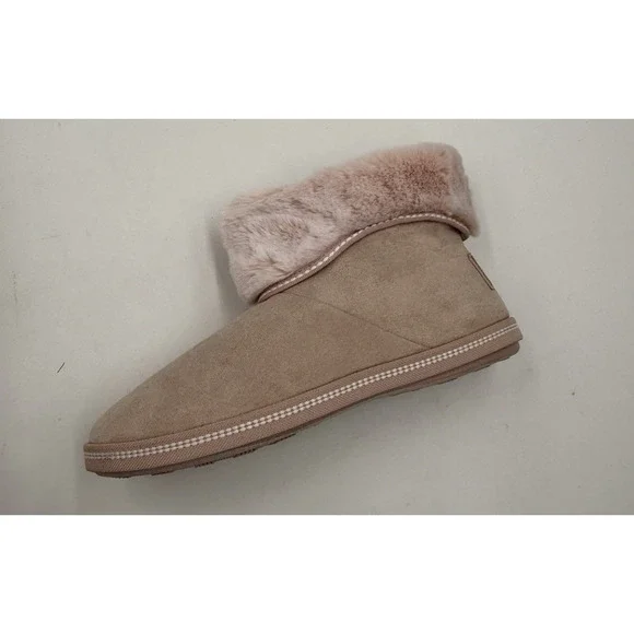 Skechers Campfire Slipper Bootie Boot Blush Pink Faux Fur Size 8 Memory Foam - Picture 10 of 12